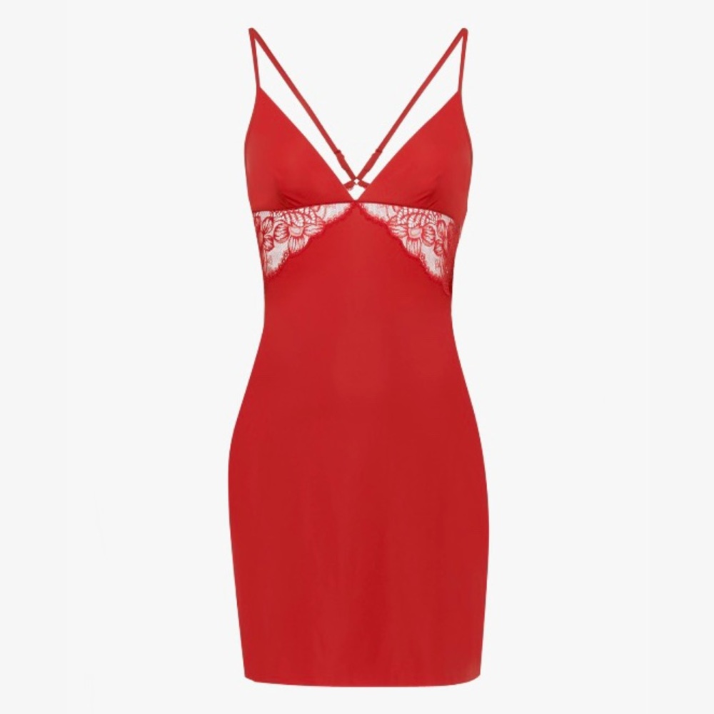 La perla red Slip Dress